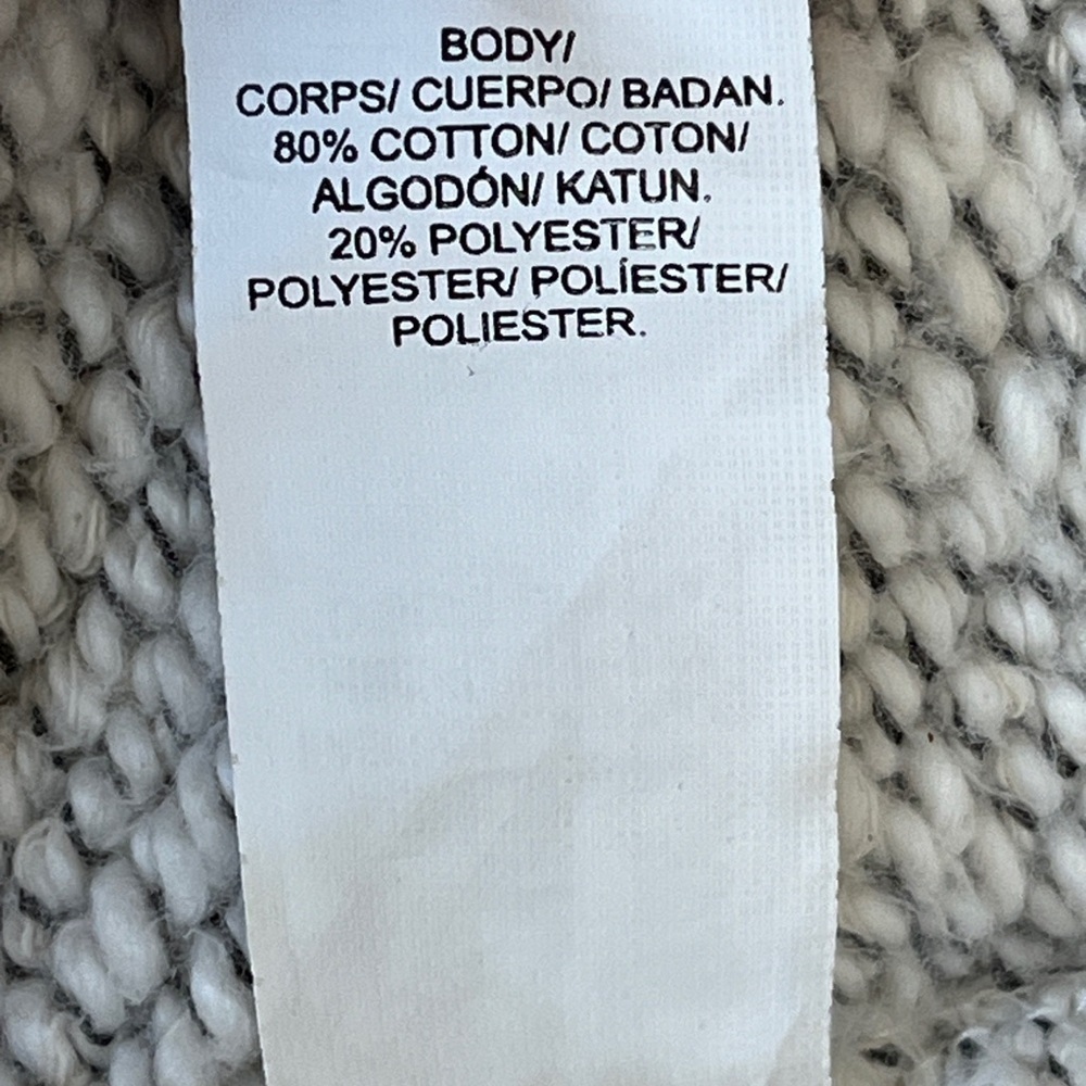 Lucky Brand Woven Asymmetrical Zip Hoodie.  Gray White Size Small #1238 - Picture 10 of 10